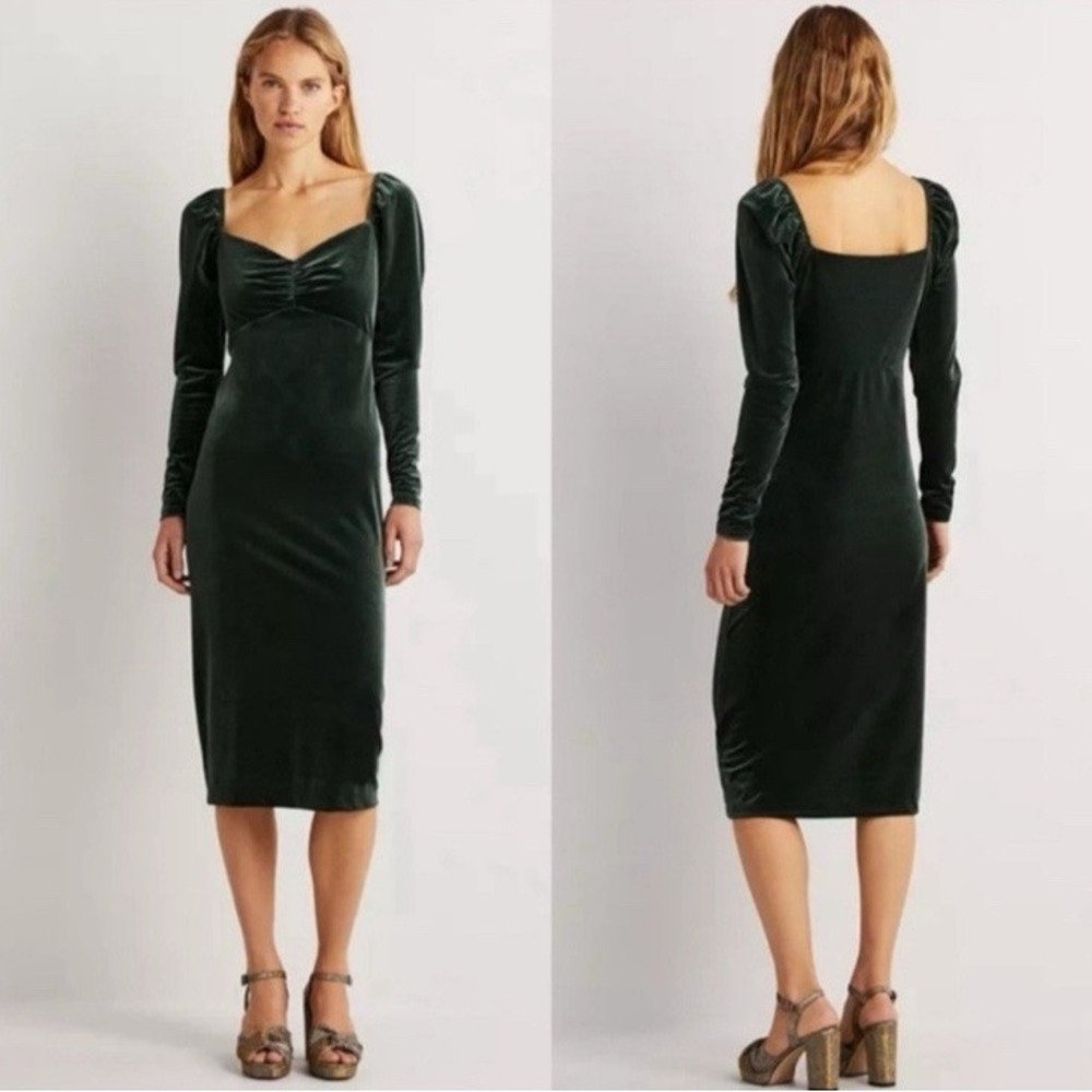 Elegant Green Velvet Dress